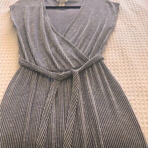 Caution To The Wind Navy and White Striped Jumpsuit